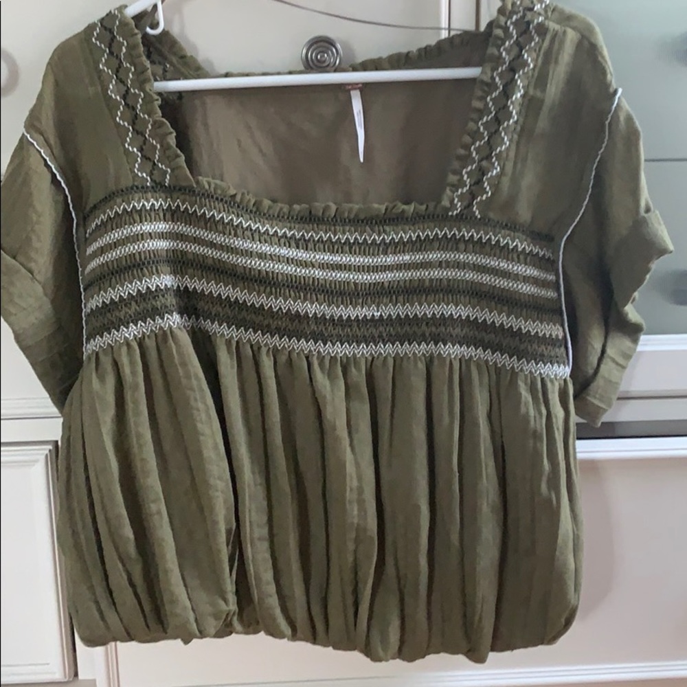 Free People green top